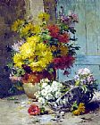Still Life of Summer Flowers by Eugene Henri Cauchois